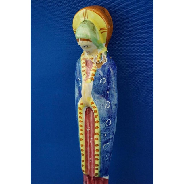 20th Century Ceramic Bas-Relief Plaque Madonna by Antonio Milani, Italy, 1920s For Sale - Image 11 of 18