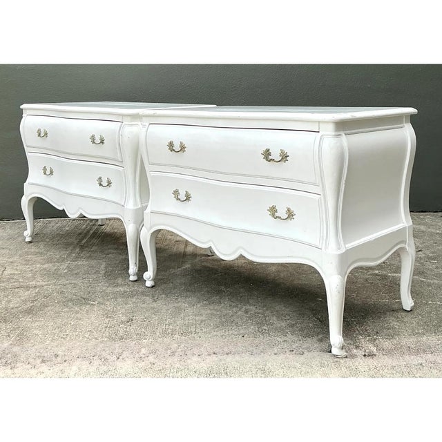 Vintage White French Provincial Nightstands - Pair For Sale In West Palm - Image 6 of 12