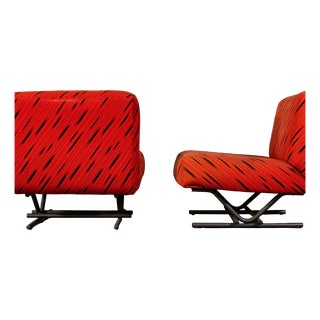 Set of Red Armchairs, 1970 For Sale