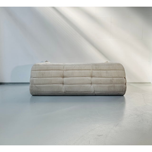French Togo Sofa in Beige Corduroy by Michel Ducaroy for Ligne Roset, 1970s For Sale - Image 9 of 11