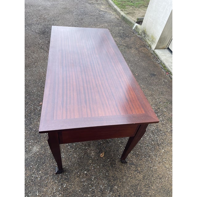 Empire Style Mahogany Directoire Flat Desk with Three Drawers, 1890s For Sale - Image 6 of 10