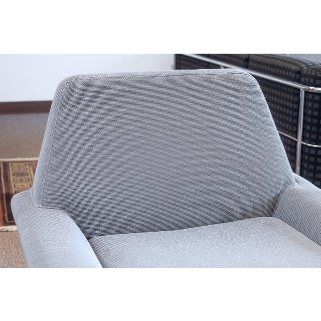 DellaRobbia Tech Contemporary Modern Chrome & Fabric Lounge Chair & Ottoman For Sale - Image 10 of 11