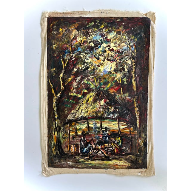 Six Vintage African Oil Paintings on Safari For Sale - Image 9 of 12