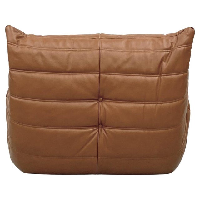 French Togo Lounge Chair in Brown Leather by Michel Ducaroy for Ligne Roset For Sale - Image 11 of 12