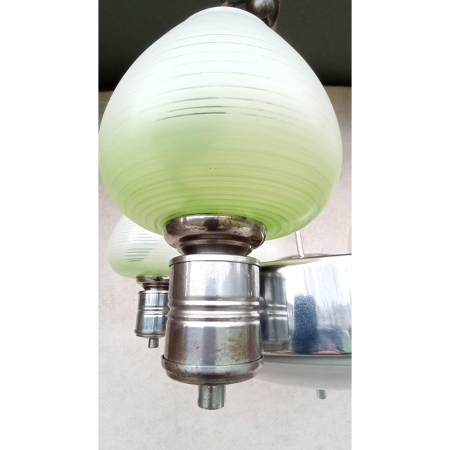 Green Bauhaus Style Chandelier, 1950s For Sale - Image 8 of 18