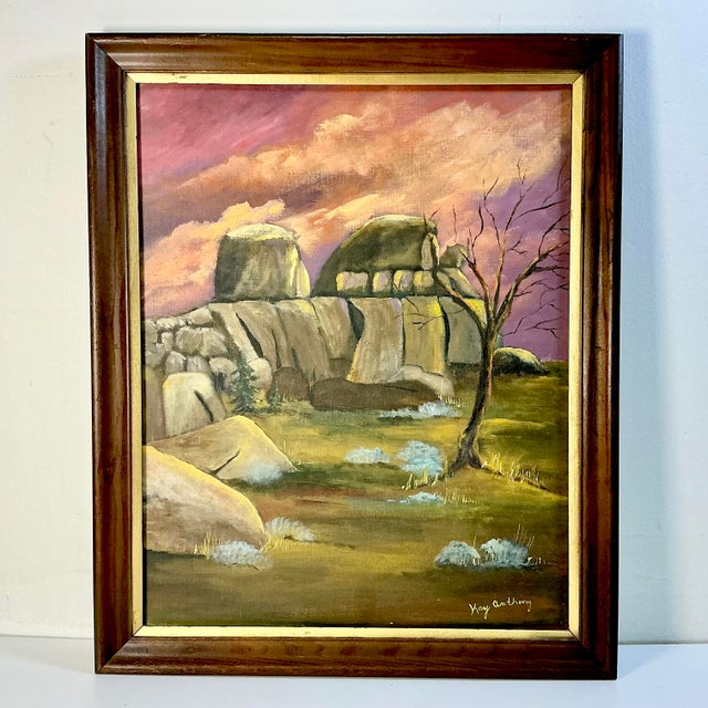 1972 Impressionist Rustic Landscape Original Oil Painting, ‘Old Wyoming’ by Kay Anthony For Sale - Image 4 of 15
