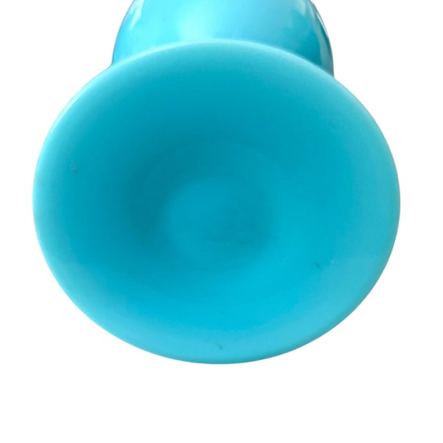 Glass Vintage Portieux Vallerysthal Turquoise Opaline Glass Goblets, France C. 1930s-40s - Set of 5 For Sale - Image 7 of 7
