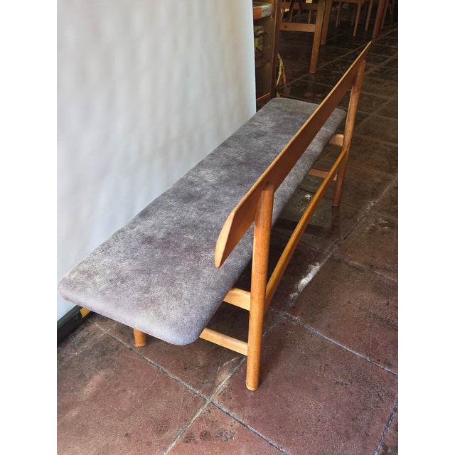 Wood Original 1950s Borge Morgensen Oiled Oak Bench #171 Danish Design Mid -Century For Sale - Image 7 of 9