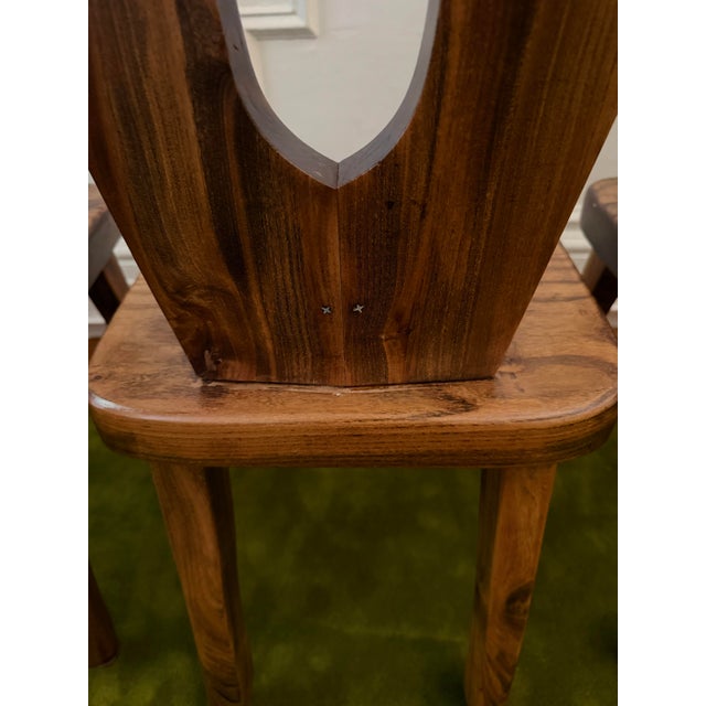 Rare Burled Mid 20th Century Olavi Hanninen Atributed Crown Chairs- Set of Four For Sale - Image 10 of 12