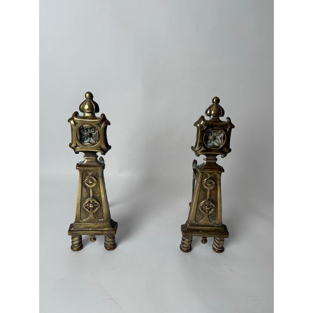 I'm so excited to show you this special, rare Andirons! This beautiful pair was lovingly crafted from top-quality brass....