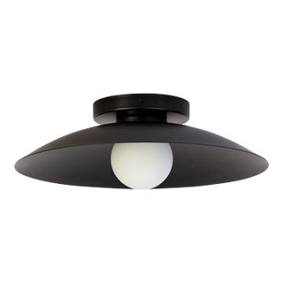 Dome Flush Mount, Black, 3in Glass Globe, Modern Led Ceiling Light, by Research.Lighting For Sale