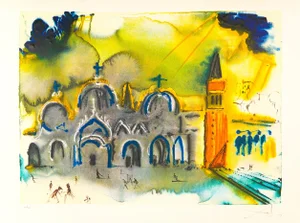“Venise, Place Saint Marc” (St. Mark's Plaza, Venice) by Salvador Dalí,