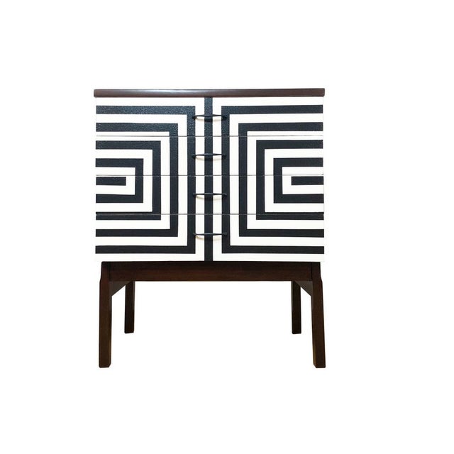 Polish Chest of Drawers with Op Art Motif, 1970s For Sale - Image 11 of 11