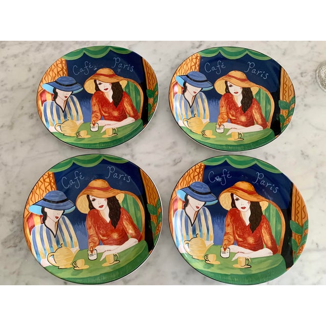 Beautiful set of Sango Cafe Paris plates. Set of 8. Good vintage condition. See pictures for more details.