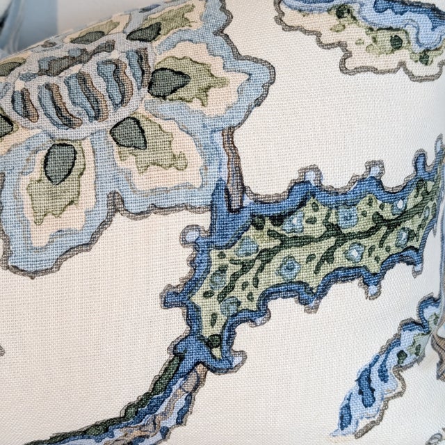 Cowtan & Tout Aubury Aqua Lumbars With Striped Backs For Sale In Greensboro - Image 6 of 7