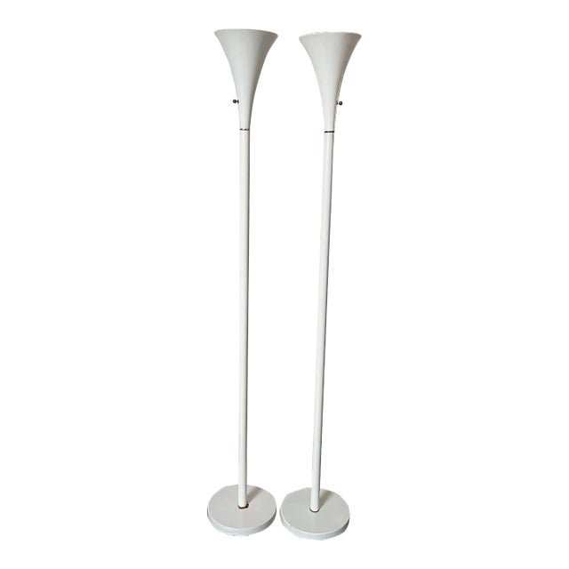 Midcentury Modern 1960’s Plymouth Harlee Tulip Floor Lamps Laurel Style - a Pair For Sale