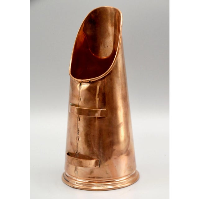 Metal Miniature English Novelty Copper Coal Scuttle Vase 9.25" Height For Sale - Image 7 of 7