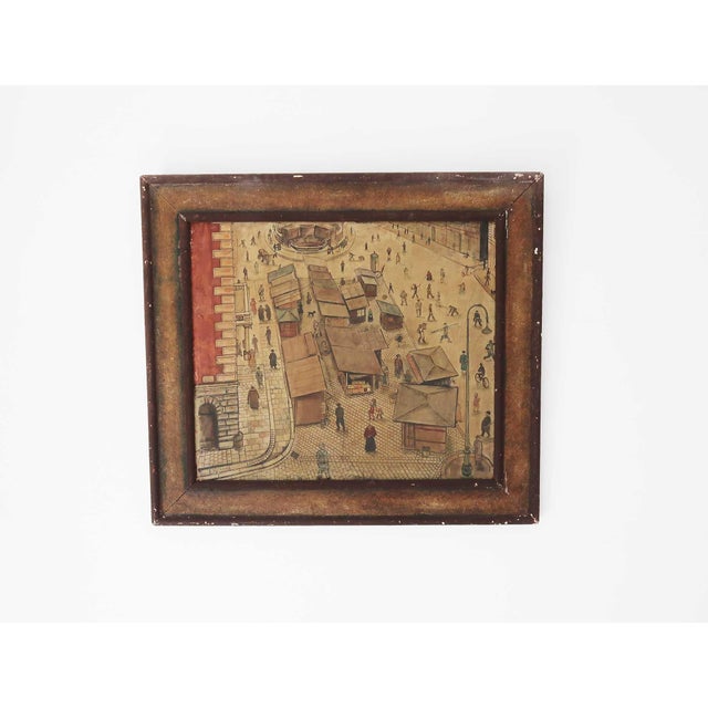 Wonderful painting of the Hoher Markt Gouache on board. Signed bottom left Original painted gesso frame. Unrestored...