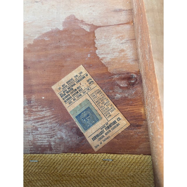 Refinished Mid Century Bernhardt Bench For Sale - Image 9 of 9