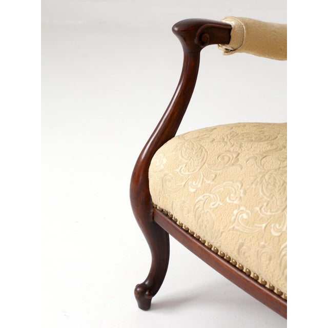 Mid 20th Century Vintage French Provincial Upholstered Lounge Chair For Sale - Image 5 of 18