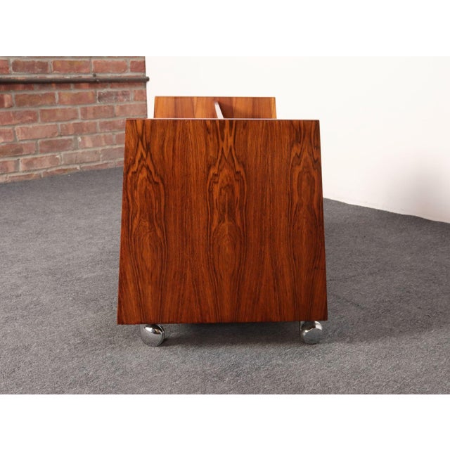 Norwegian Rosewood Magazine Rack / Record Lp Caddy by Rolf Hesland for Bruksbo For Sale In New York - Image 6 of 18