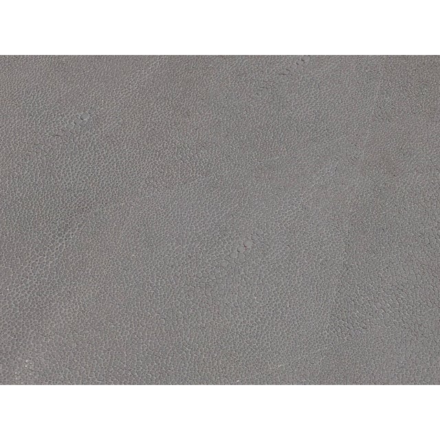 Modern 20th Century Modern Made Goods Faux Shagreen Waterfall Side Tables - a Pair For Sale - Image 3 of 8