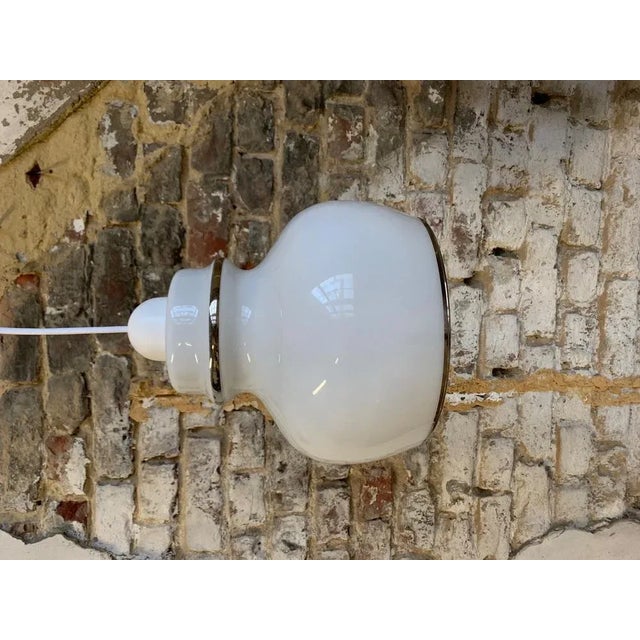 White Opaline Pendant Light, Italy, 1970s For Sale - Image 6 of 7