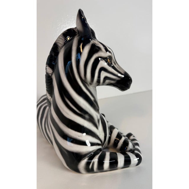 Glazed Ceramic Zebra Sculpture, Bassano, Italy, 2000s For Sale - Image 9 of 12