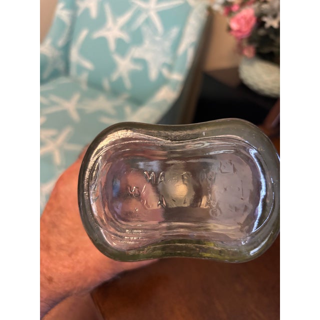Vintage Canadian Glass Liquor Decanter Bottle With Ornate Metal Cap For Sale - Image 6 of 6