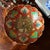 Metal Vintage Indian Peacock Enamel Bowl With Brass Stand | Hand Painted Footed Decorative Bowl | Boho Maximalist Decor For Sale - Image 7 of 8