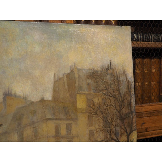 More information coming soon… Signed and dated “Em Guillon, 1913”, this oil on canvas painting depicts a rainy day on a...