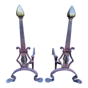 Early 1900s Arts & Crafts Andirons- a Pair