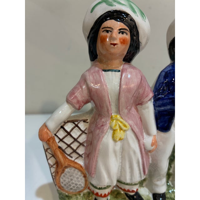 English Vintage English Staffordshire Tennis and Cricket Players - Hand Painted Figurines For Sale - Image 3 of 9