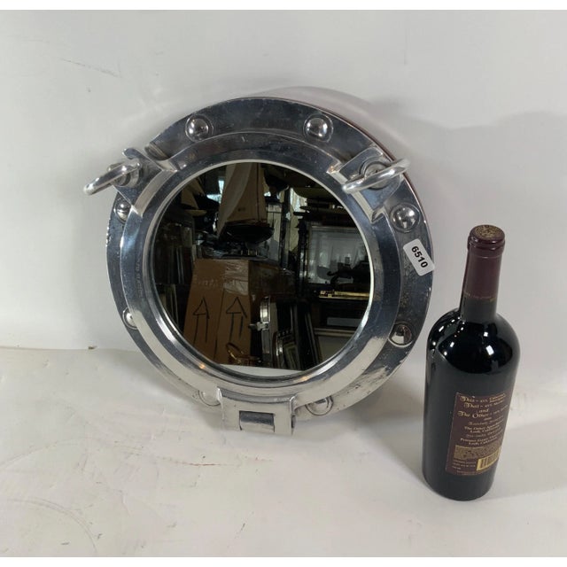 1950s Aluminum Ship's Porthole Mirror For Sale - Image 5 of 10