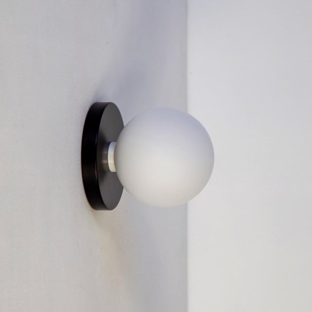 Not Yet Made - Made To Order Globe Sconce Black, Modern, 5 Inch Glass Globes, by Research.Lighting, Modern, Minimal For Sale - Image 5 of 9