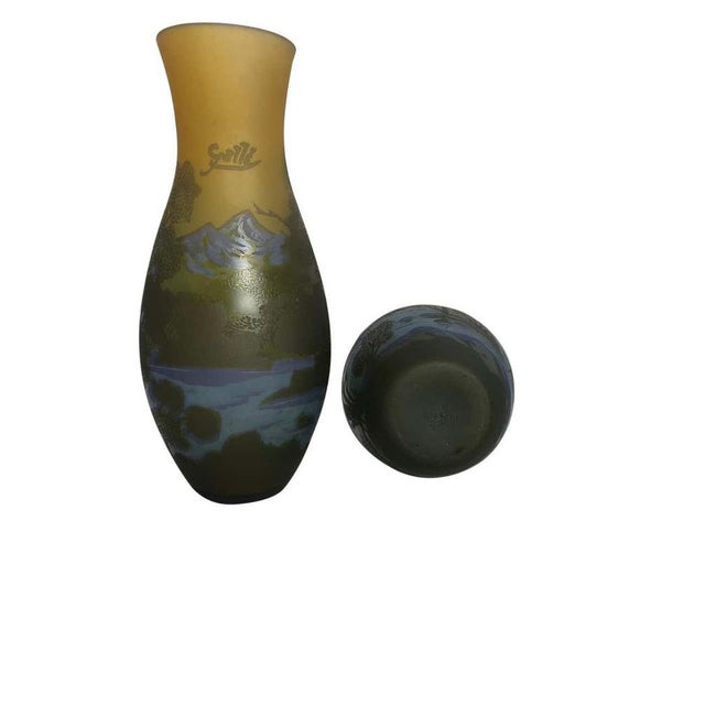 Cameo-Cut Glass Vases, 20th-Century, Set of 2 For Sale - Image 6 of 9