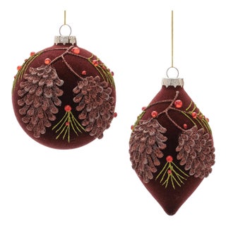 Glass Ornament Set of 6 For Sale