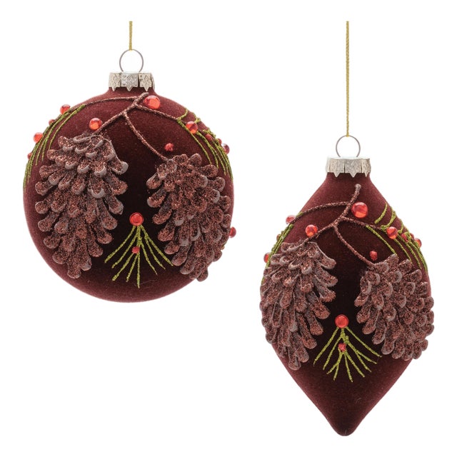 Glass Ornament Set of 6 For Sale
