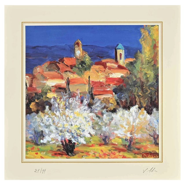 After Nicholas Verrall, The Village, Lithograph, Late 20th Century For Sale