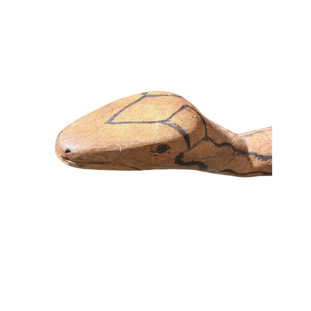 Tribal Vintage Tribal Naturalistic Carved Set of Three Snakes Papua New Guinea For Sale - Image 3 of 8