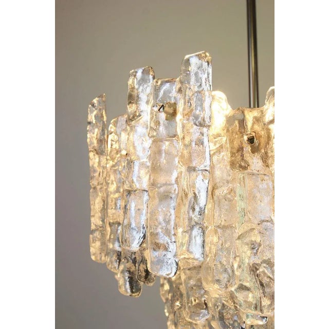 Large Austrian Murano Ice Glass Chandelier from Kalmar, 1960s For Sale - Image 6 of 13