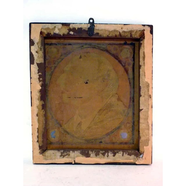 Gold Antique Religious Paint on Glass For Sale - Image 8 of 9