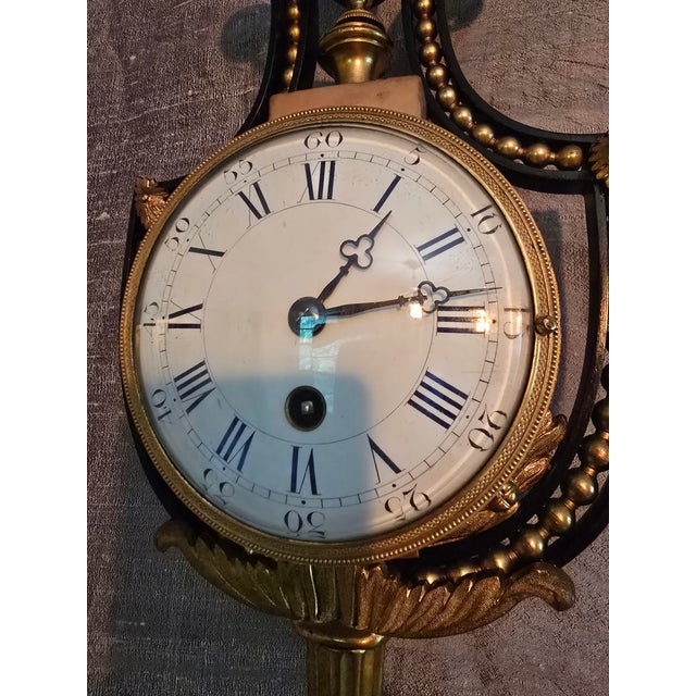 Antique French Empire Gilt Bronze Ormolu Wall Clock For Sale In Boston - Image 6 of 17
