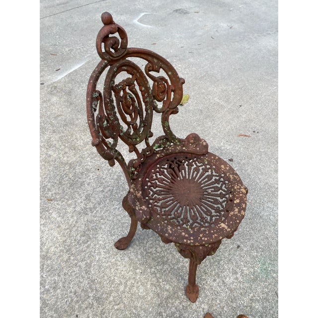 Brown Victorian Metal Outdoor Garden Chairs - Set of 2 For Sale - Image 8 of 10