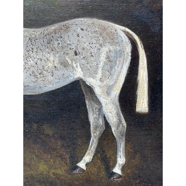 Grisette Grey Mare Equestrian Oil Painting Dated 1925 Painted From Life at Nantwich With Links to the Grosvenor Sporting Sphere and Cheshire Hunt For Sale - Image 12 of 18