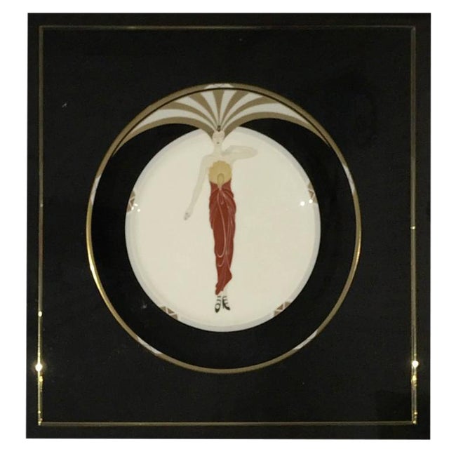 Erte Framed Collector Plate "Le Soleil" For Sale