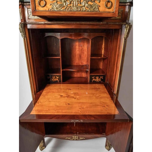 Neoclassical Secretary with Marble Top For Sale - Image 12 of 13