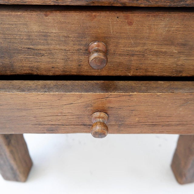 Mid-Century Rustic Wood Nightstand For Sale - Image 5 of 13