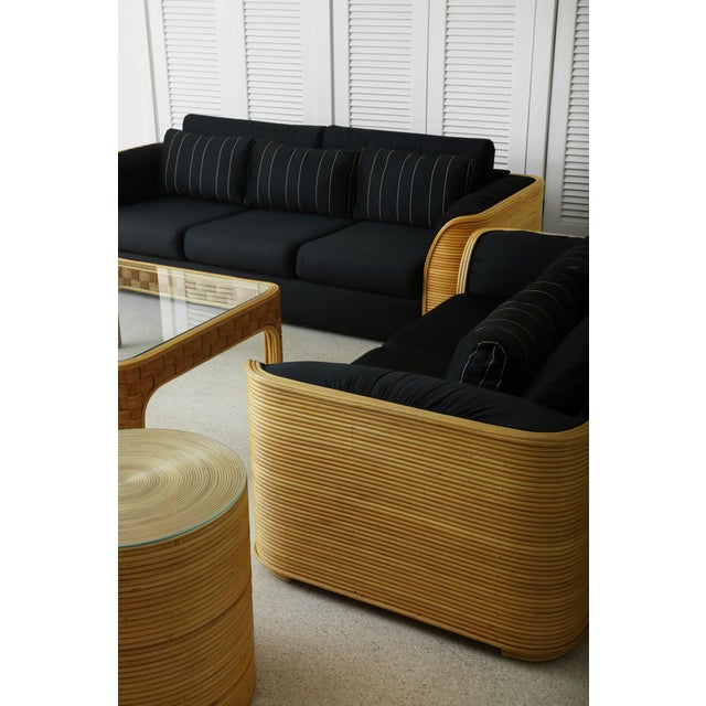 Mid-Century Modern Late 20th Century Pencil Reed Three Seat Sofa For Sale - Image 3 of 16