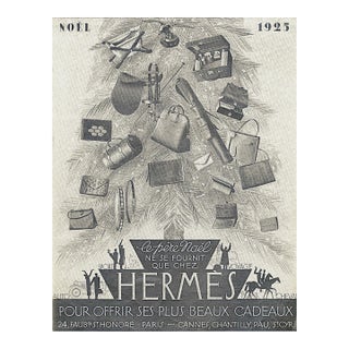 1925 Rare French Hermes Christmas Print For Sale